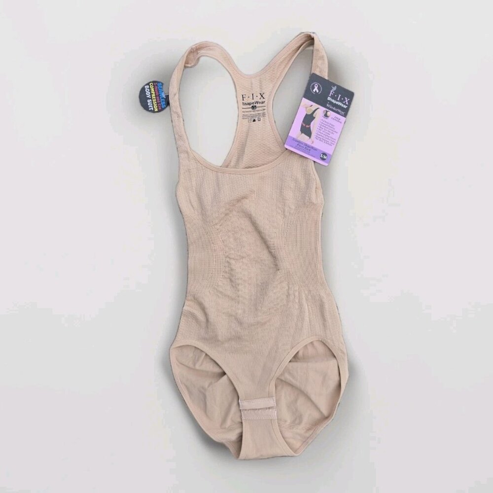 FIX Shapewear by Wunderwear Shaping Bodysuit Womens S/M Seamless Nude Tan NWT